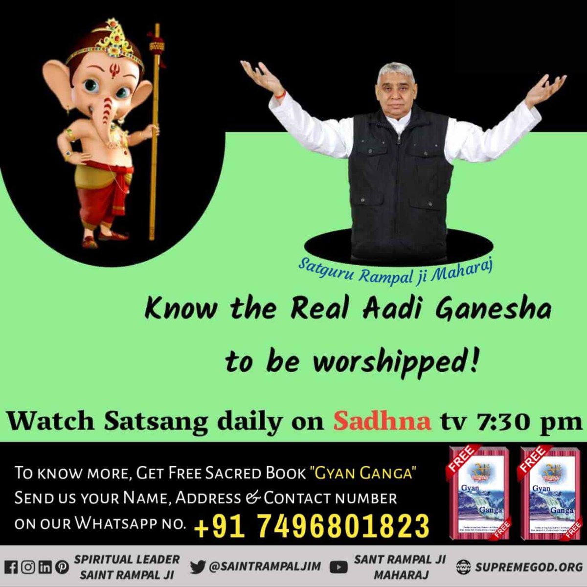 OfficialMayankG's tweet photo. #StoryOfAadiGanesha

Know about the Aadi Ganesha who is the creator of infinite universes. Only He should be remembered before starting any work in life.

For more information
Visit Sant Rampal Ji Maharaj Youtube Channel  

@SaintRampalJiM https://t.co/bU8YuukClS