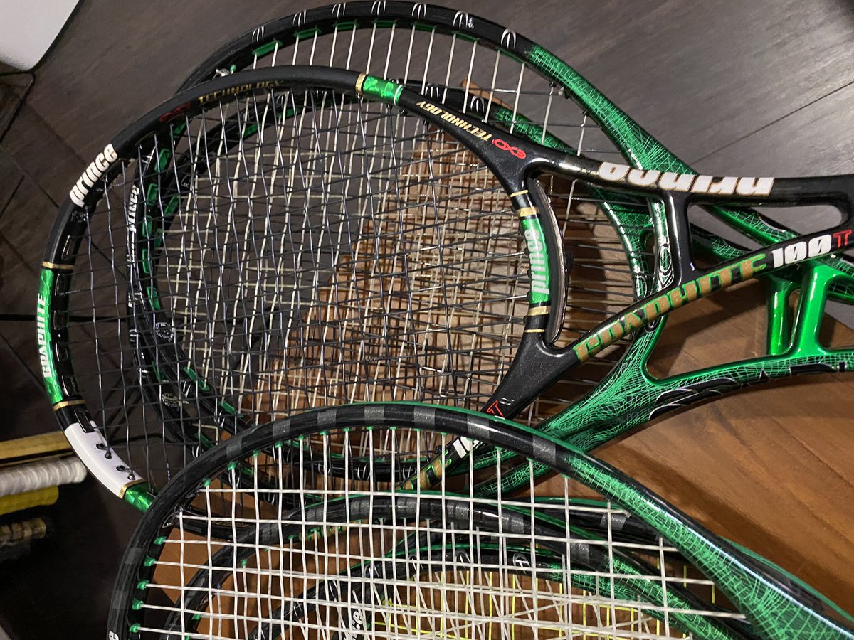 All_That_Racket's tweet photo. Someone once asked me how many @Prince_Tennis Original Graphites POGs do I own? Honestly, I have amassed so many that I have lost count. This weekend’s activity will be documenting how many do I actually have starting with the POG EXO GRAPHITE series #princetennis #allthatracket https://t.co/BGDbThUVqq