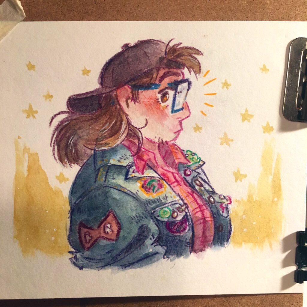 Made some little drawings of .@sgoetter tonight!! She has such a cute and distinctive style...
