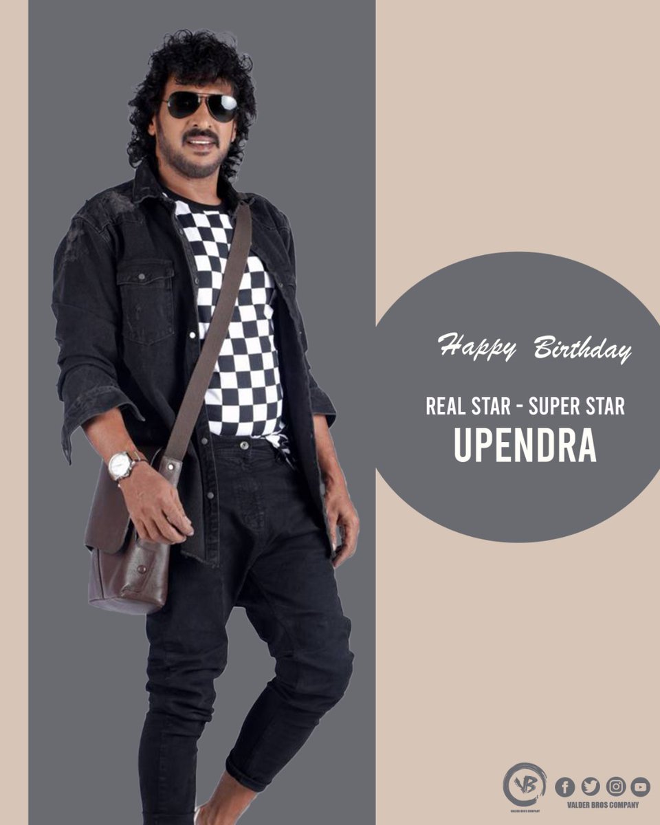 ValderBros's tweet photo. Wishing maverick actor-director Realstar #Upendra, a very Happy and Blessed Birthday!

@nimmaupendra 
#HappyBirthdayUpendra #RealStarUpendra https://t.co/0bn2K5OMCc