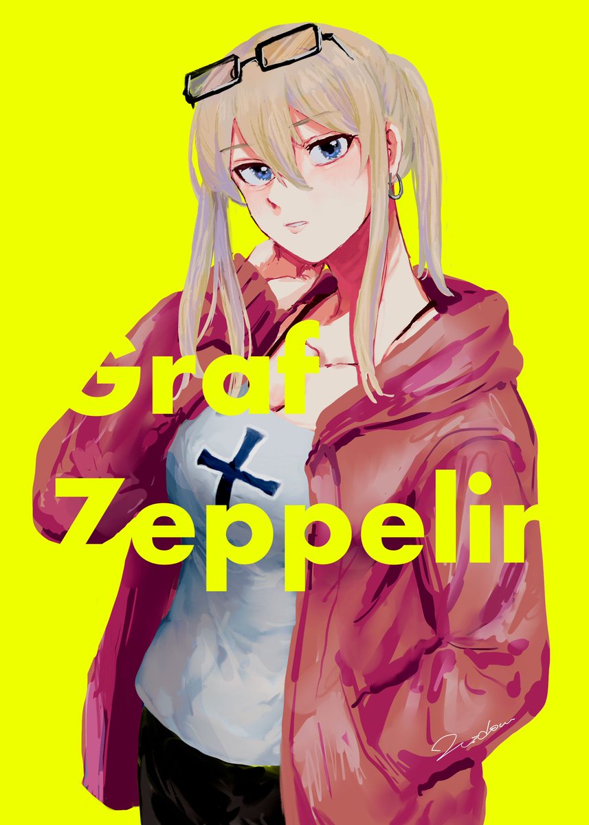 graf zeppelin (kancolle) 1girl solo blonde hair twintails eyewear on head jewelry sidelocks  illustration images