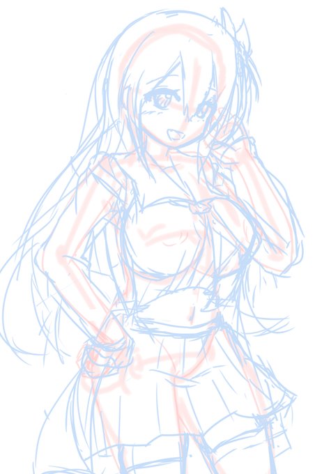 #このタグを見た人はラフ画とその完成絵を見せる 