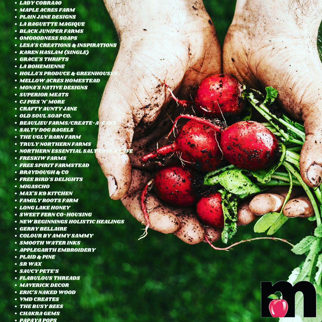 It’s Market Day! We have over 40 vendors waiting to see you at 9am on this wonderful Saturday. 

We are open from 9am - 2pm on the corner of York St and Paris St. 

We have hot sauces, kale, cookies, carrots, beans, corn, potatoes, brownies, candles, jewellery, and so much more!