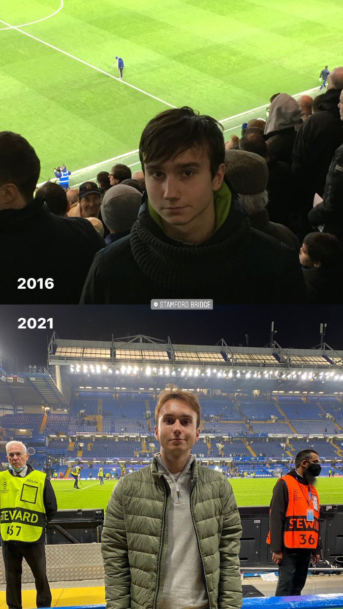 yakovlevdani's tweet photo. Looks like Stamford Bridge is my favorite stadium so far: first PL game vs first UCL game https://t.co/klwRrKbMYx