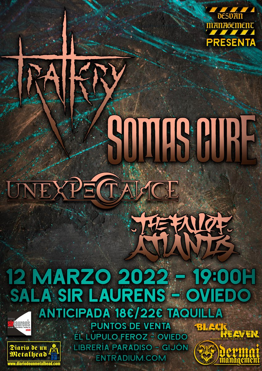 HMetalBrigade's tweet image. . @DesvanFest no para y sigue programando bolazos en #Asturias. El 12 de marzo del próximo año arrasarán Oviedo @Trallery, @SomasCure #Unexpectance y @thefallofatlant. 
#FuckCovid #CulturaSegura #conciertos