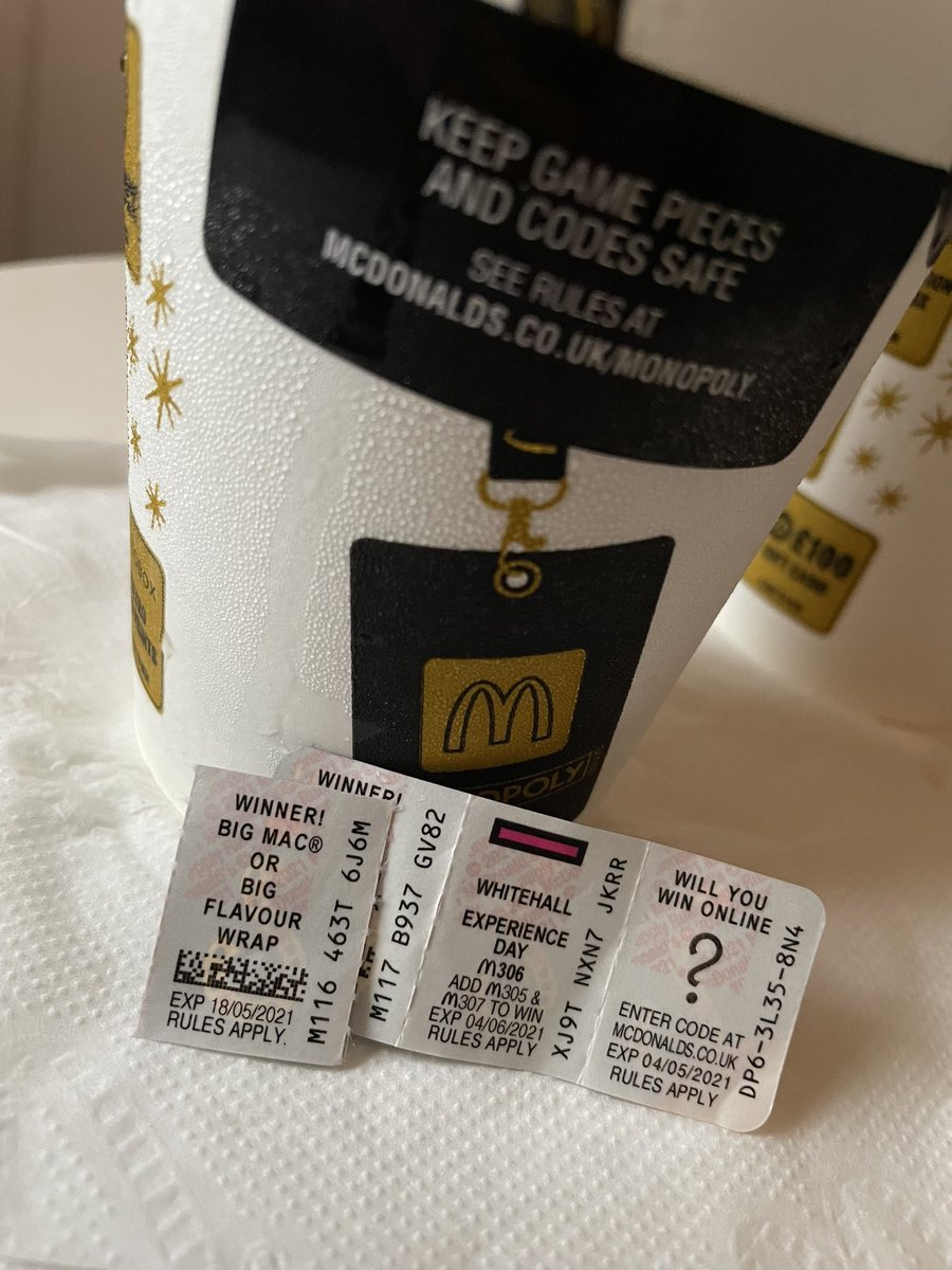 Minidon's Dad! (@kernowjanner) on Twitter photo So just had a <a href="/McDonalds/">McDonald's</a> breakfast and all of the Monopoly game pieces are out of date…..so you actually win jack all! Nice work 👏 So just had a <a href="/McDonalds/">McDonald's</a> breakfast and all of the Monopoly game pieces are out of date…..so you actually win jack all! Nice work 👏