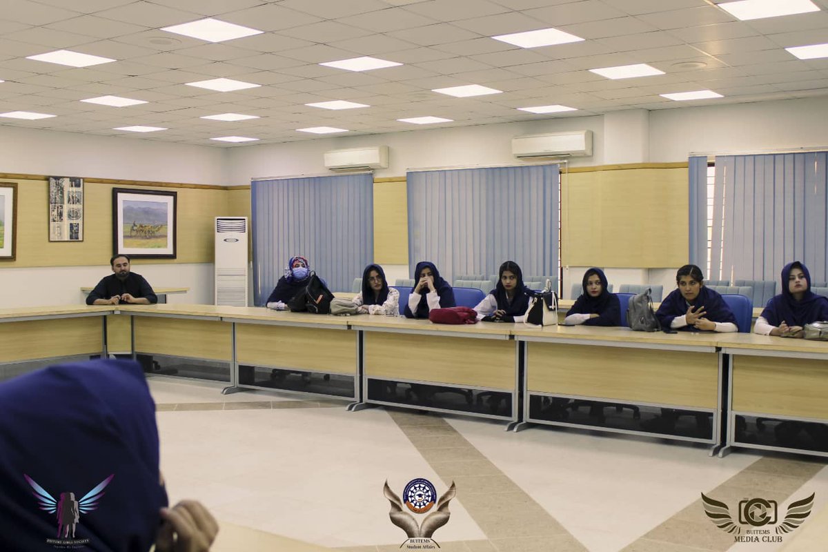 MediaClub_B's tweet photo. BUITEMS Girls Society 1st official meeting with their members and deputy  director  of student affairs *Sameen khan* 
And with the presdent of clubs and councils *Mr Rehan Babai*.
Event Photographer  *Ayesha younus* https://t.co/itxntcpxvo