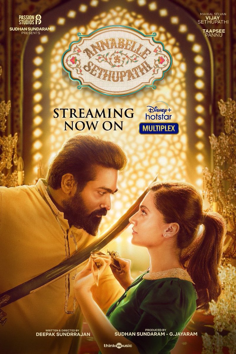 #AnnabelleSethupathi now streaming now on @DisneyPlusHS 

@VijaySethuOffl @taapsee