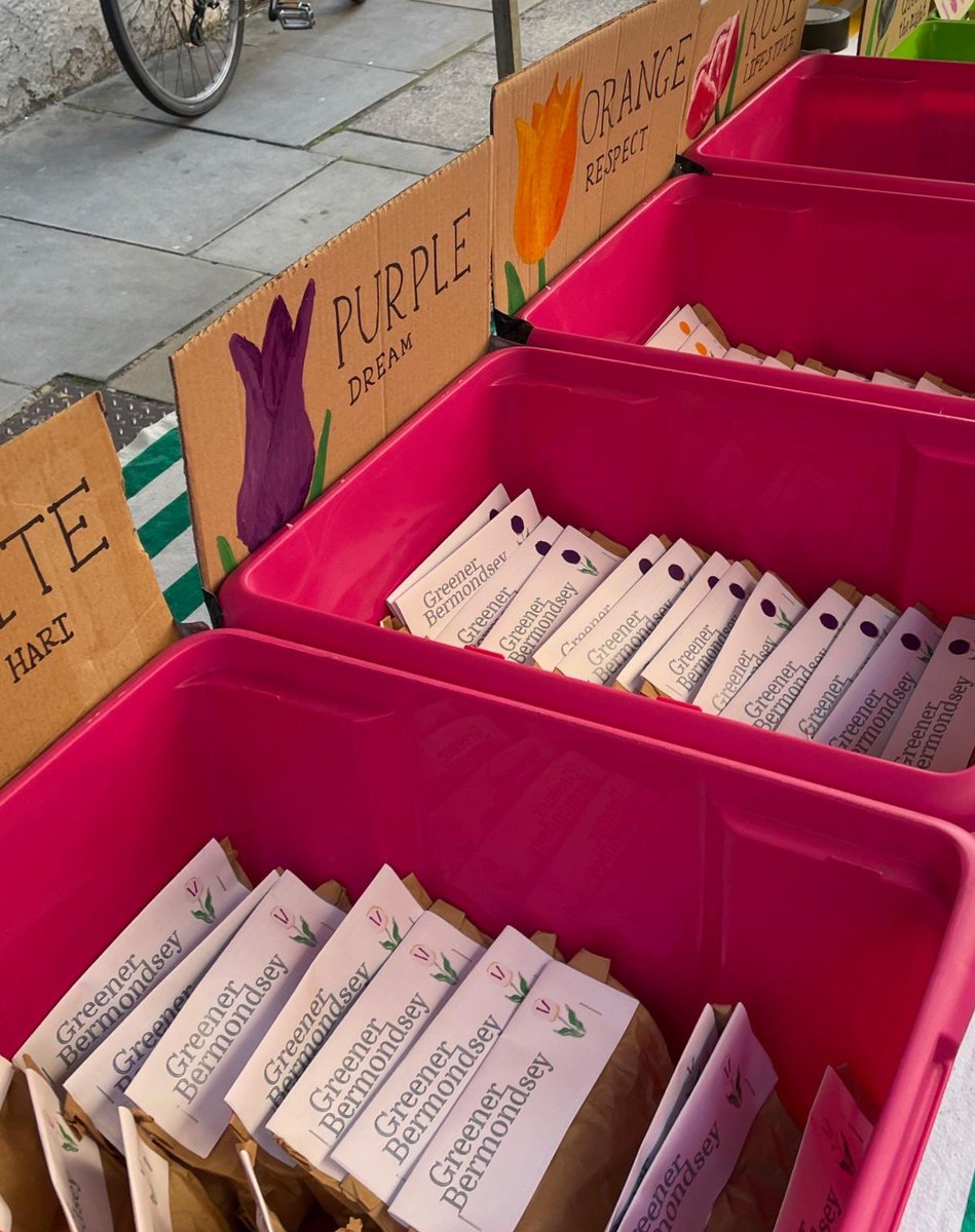 We are on <a href="/BermondsStFest/">Bermondsey St Fest</a> today until 5. Come and get your free bag of tulips to plant where at least 20 people can see them when they flower next year. We are across from Chapter 72 in the top 1/3 of B Street. Looking forward to seeing you so we can celebrate #Ada100