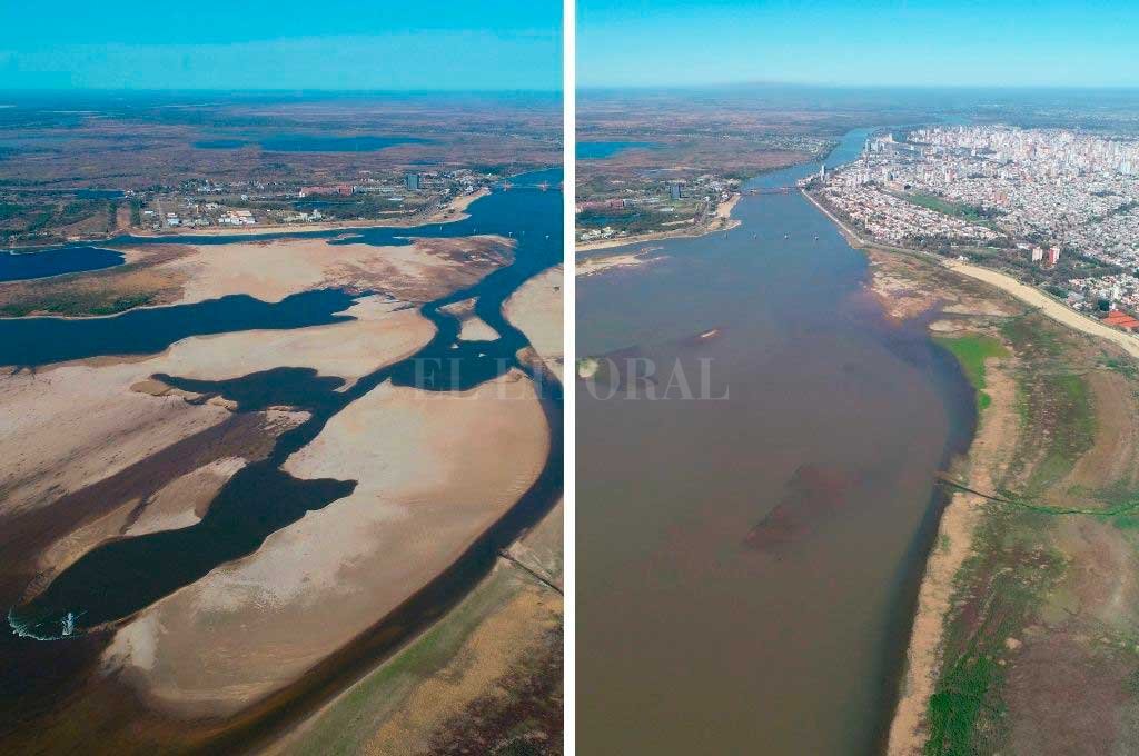 Asombroso contraste del paisaje de la Laguna Setúbal por la bajante histórica del río Paraná ellitoral.com/index.php/id_u…