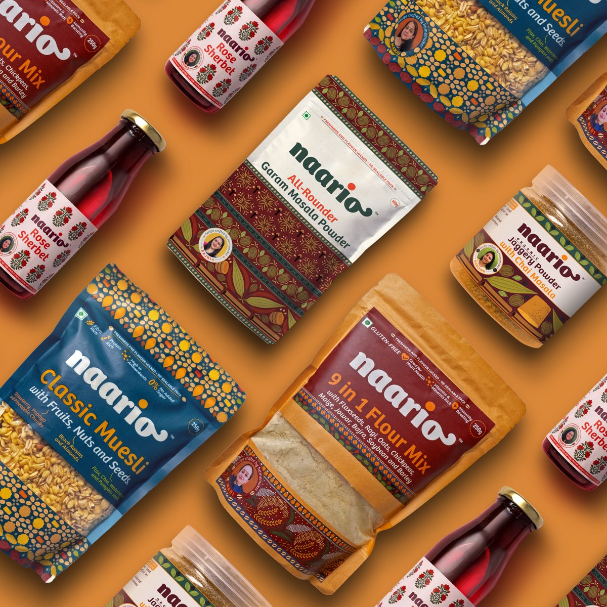 TheKawalOberoi's tweet photo. 👁 Sneak Peek of a super fun project I’ve worked on - Identity &amp; Packaging Design for a women-led, women-run brand Naario that brings healthy &amp; natural recipes of women home-makers to people. I’ll post full case study on my site once my new site is ready 😭 🤞🏼 https://t.co/HP3aiKrEHX