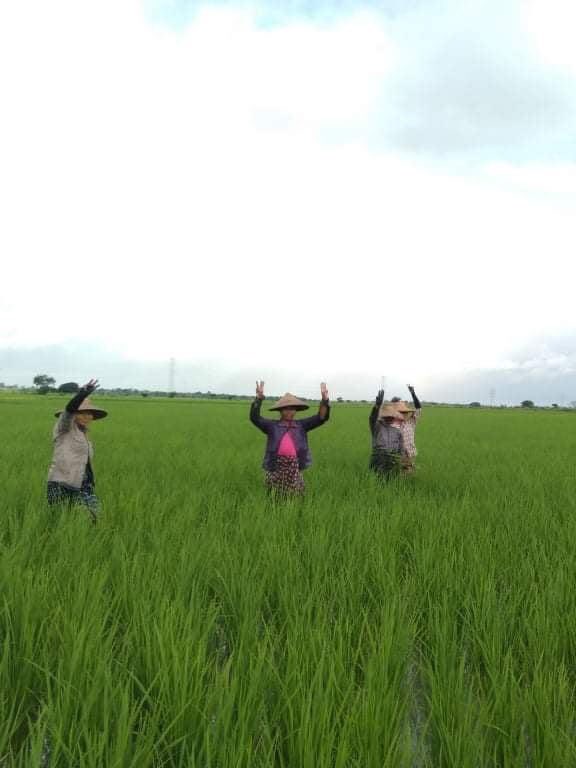 BrokenLittleFi1's tweet photo. Farmers of #Watlat Tsp staged a protest chanting @NUGMyanmar is our government with rising 3-fingers to overthrow of the Military dictatorship.
#Sep18Coup
#WarCrimesOfJunta
#WhatsHappeningInMyanmar https://t.co/CnyidVUkpx