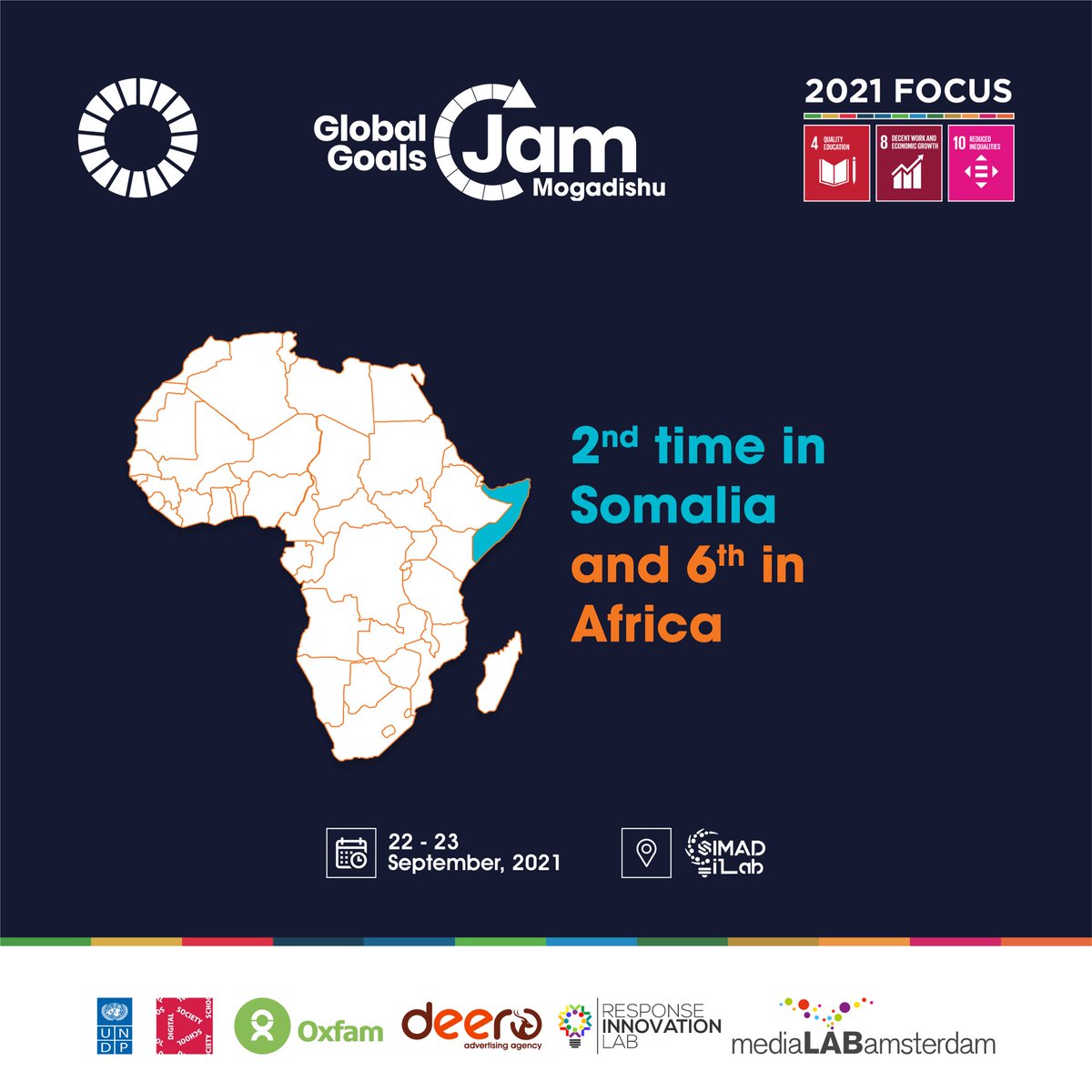 Did you know this is the 2nd time Mogadishu will host the @GlobalGoalsJam? Join us and jam. #GGJ2021