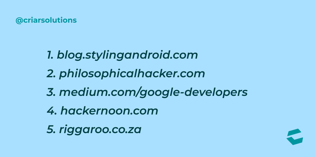 criarsolutions's tweet image. Best #Android Blogs To Follow!