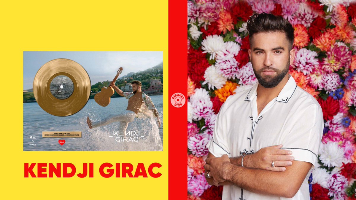 Le disque d’or de <a href="/GIRACKENDJI/">Kendji Girac</a> adjugé à 12.100 € au profit du @televie ❤️