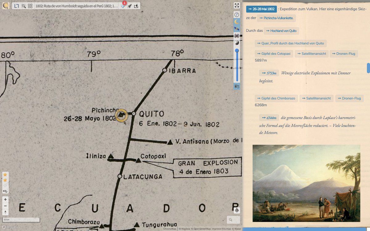 chronohh's tweet photo. Für #ChronoAlex habe ich @mprove die Expedition zum  Vulkan Pichincha eingemessen –– mit einer von Alexander von #Humboldt selbst gezeichneten Karte aus seinem Tagebuch!! https://t.co/iotQMERZqn
#Humboldt250 #Humboldt252 https://t.co/pOFlDMT4GI