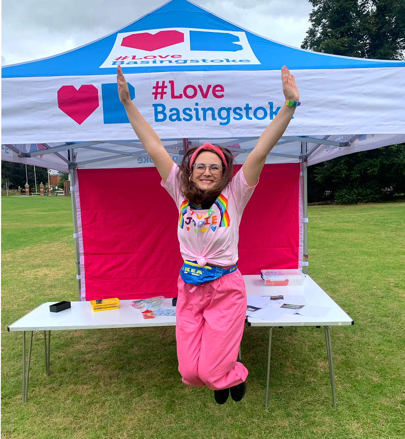 LoveBstoke's tweet photo. It's all go at the #TopOfTheTown today. Come celebrate the movies &amp; get involved in the FREE activities from 11am to 3pm.

🎞️Make a blockbuster movie 
🎨 Make film character puppets with @ArtsJodie
🎥 Enjoy the film character puppet trail https://t.co/vKcAe2y5qw

#LoveBasingstoke https://t.co/1o9m9YXYRN