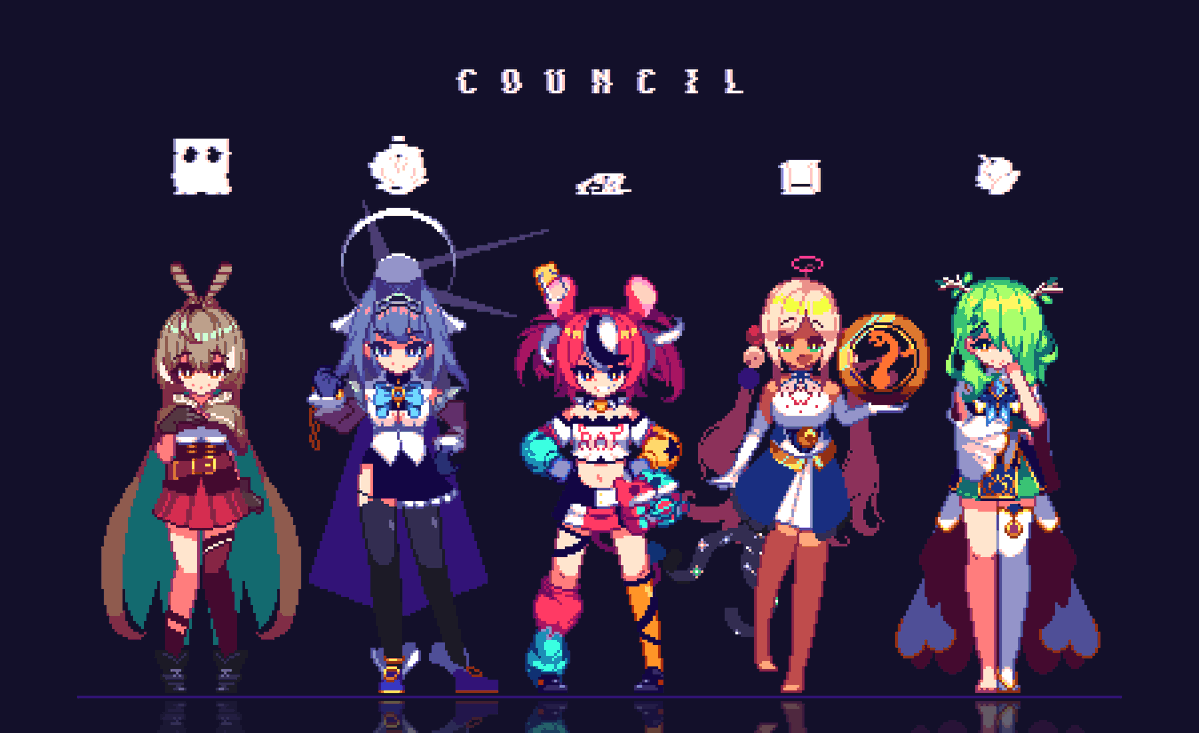 rdnm2386's tweet photo. Who is your Waifu? 
#pixelart #ドット絵 #HololiveEN #holoCouncil https://t.co/4R4rDAVNpe