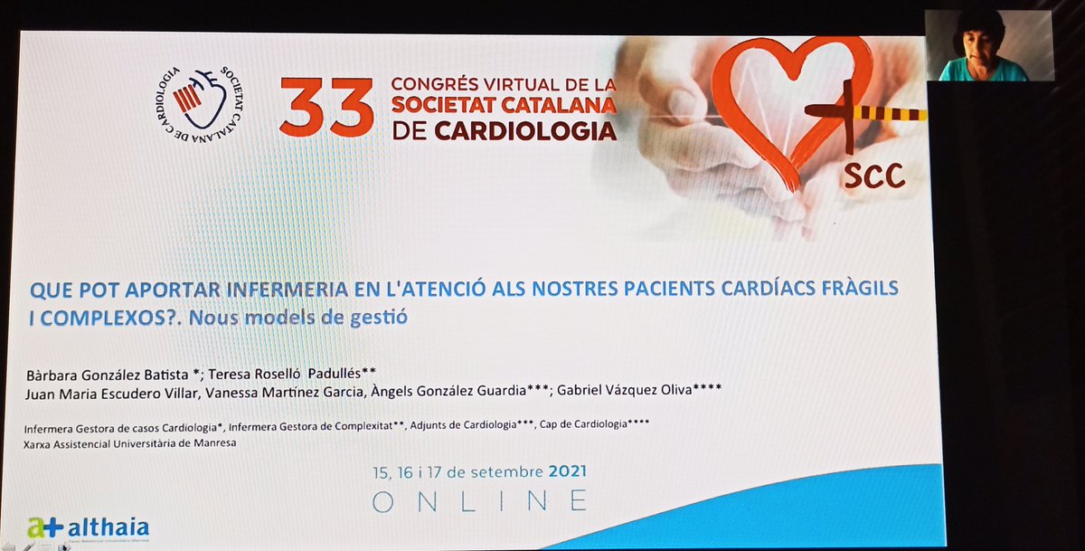 Altres formes de presentació: orgullosa de poder explicar la coordinació de dues gestores infermeres per millorar l'atenció als nostres pacients
