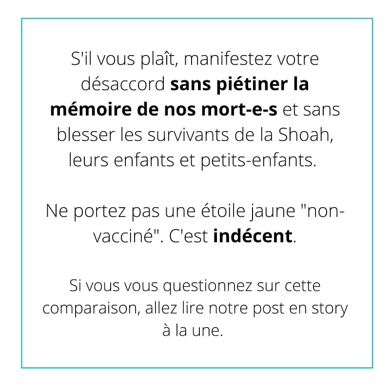 COMPARER ÉTOILE JAUNE ET PASS SANITAIRE C'EST PIÉTINER LA SHOAH. 
Nous avons collé ce message plusieurs fois dans les rues de Marseille et nous continuerons de le faire tant que ce sera nécessaire.