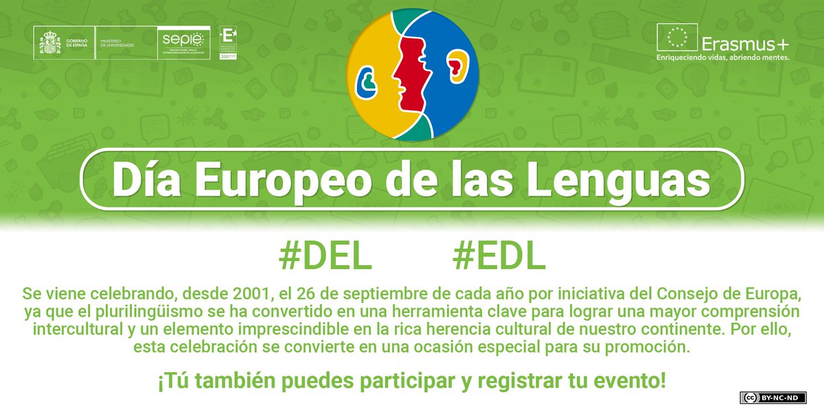 sepiegob's tweet photo. 💬 Día Europeo de las Lenguas.
Celebra el Día Europeo de las Lenguas. 

¿Vas a celebrar este día tan especial organizando algún evento?

¡Registra tu actividad aquí! 👉 https://t.co/sdDAIXnjRz

@coe
@ComisionEuropea
@educaciongob
@UniversidadGob
@EUErasmusPlus
@EU_Commission https://t.co/ZF8M92ZlRD