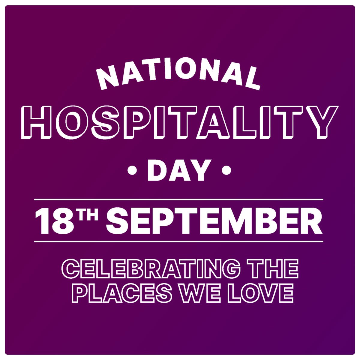 Today is National Hospitality Day 💜

Supporting local business and hospitality has never been more important - if you have some time this weekend, pop into your local restaurant, pub or any other hospitality business and show them some love. 

#NationalHospitalityDay