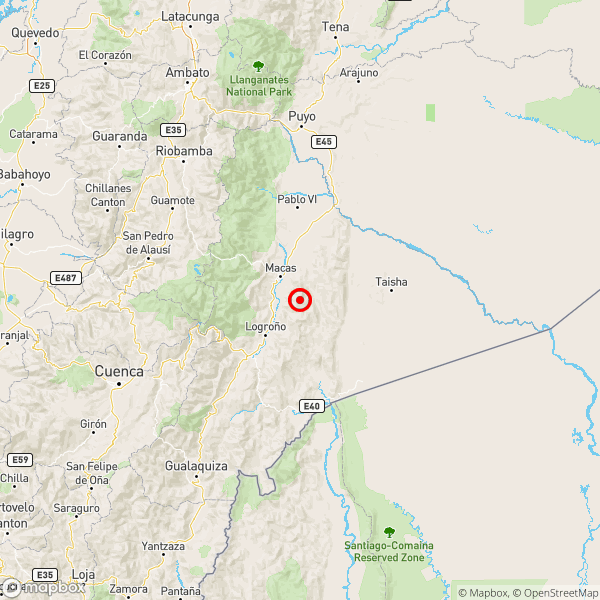IGecuador's tweet photo. [RECTIFICADO] "Magnitud sobreestimada"
Evento: igepn2021shsx
Ocurrido: 2021-09-18 04:09:05
Mag.: 3.3MLv
Prof.: 10.0 km
Lat.: 2.434° S
Long.: 78.011° W
País/región Ecuador - Morona Santiago https://t.co/0AF90ViApa