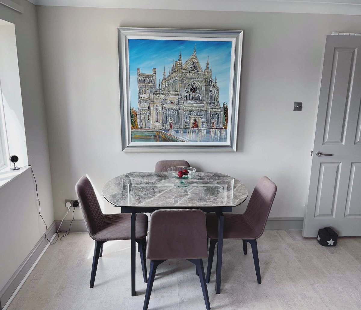 ‘Exeter Cathedral’ now in its new home. #commission #exeter #exetercathedral #newhome #insitu #interiordecor #originalartwork #saucebottle  <a href="/ImagesinFrames/">Images In Frames</a>