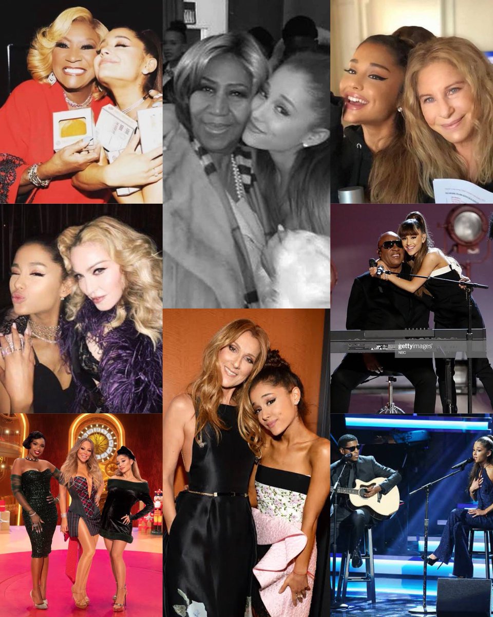 POSITIONSFUCK's tweet photo. ariana really had these legends' blessings and stan twitter really think their opinions on ariana's talent matter? 😌 https://t.co/owCT5Qo6Xh