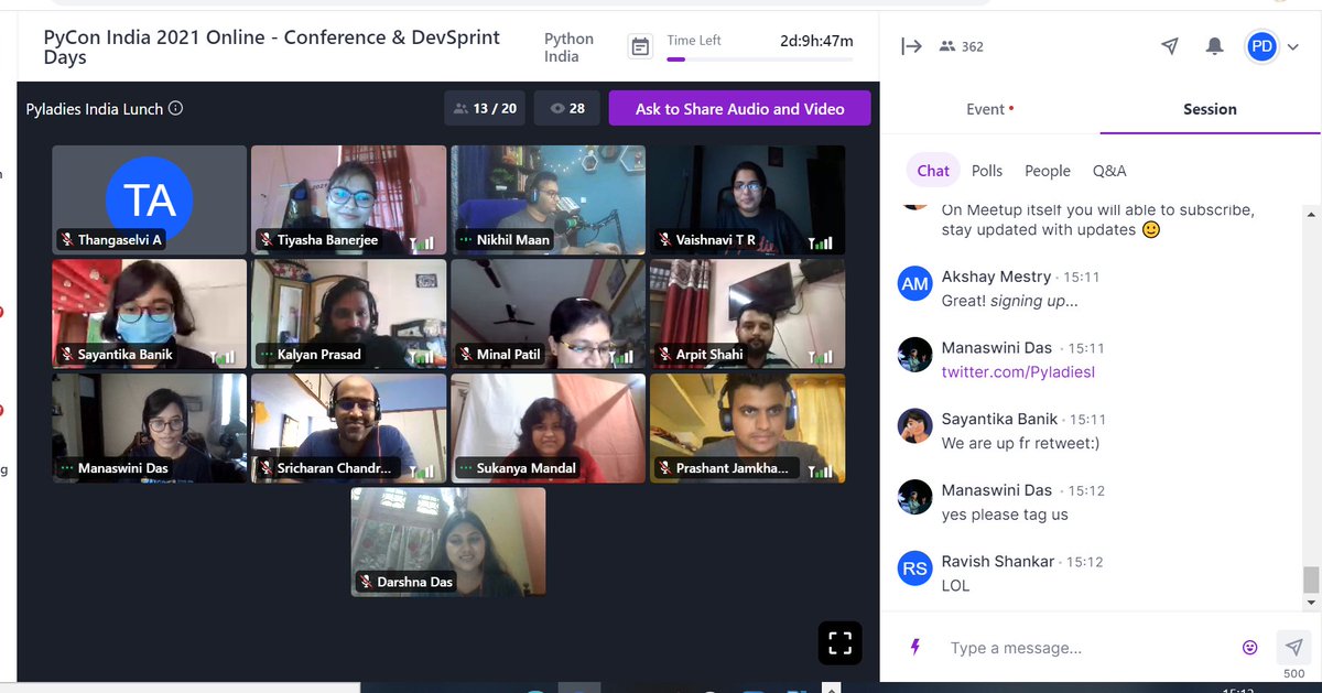 <a href="/PyladiesI/">PyLadies India</a> such a great Pyladies session in <a href="/pyconindia/">PyCon India</a>