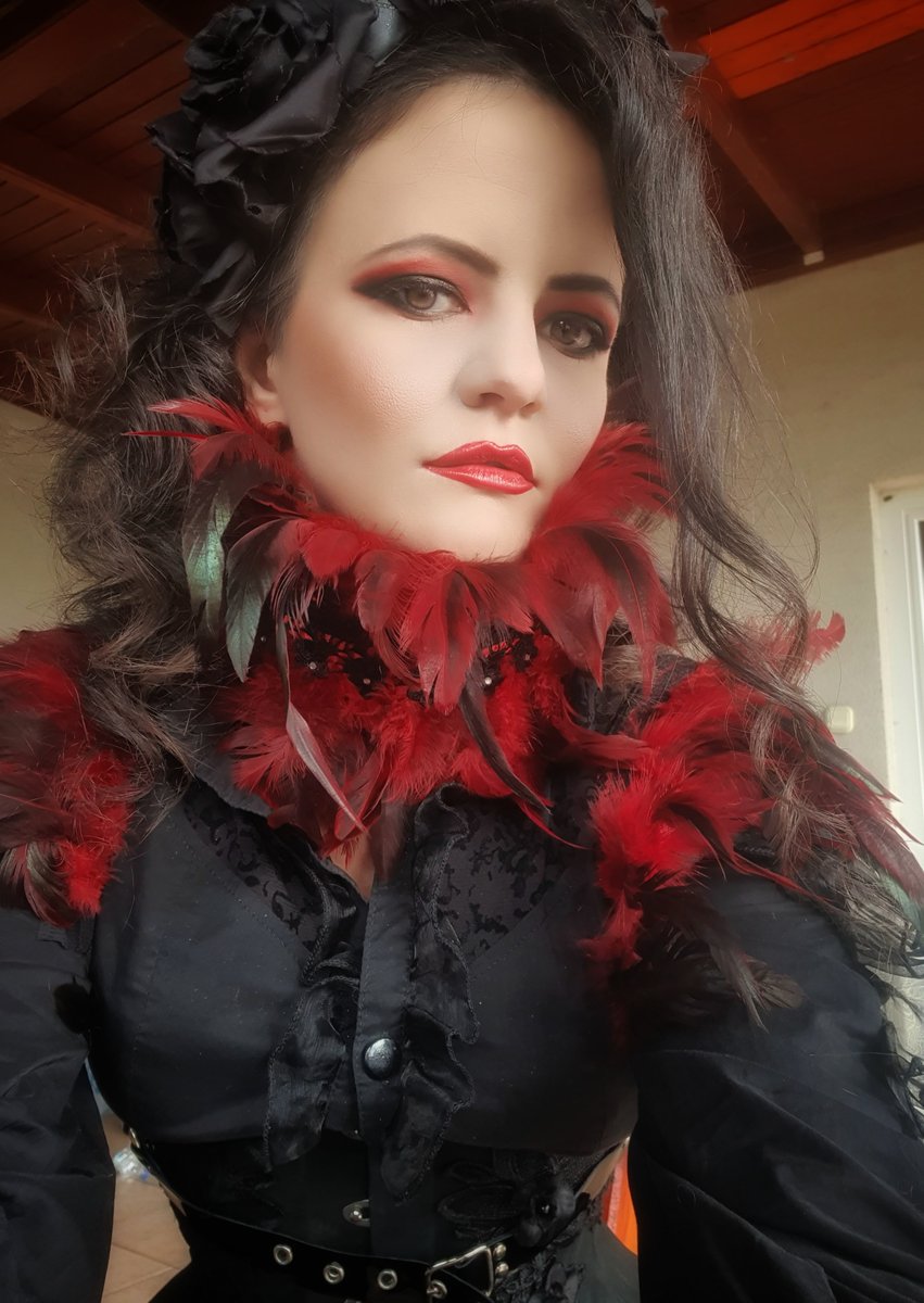 Mirror mirror on the wall ...who is the fairest of them all?

Photoshoot inspired by <a href="/theNatalieMars/">Natalie Mars</a> 

#goth #evilqueen #queen # fetish #feather #makeup #redlips