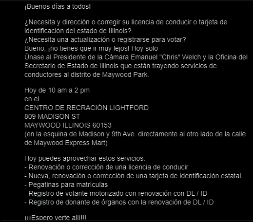 Dmv happening today at Maywood park district
#dmvservices #maywoodparkdistrict #chriswelch