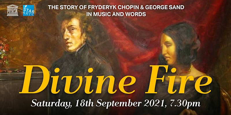DON'T MISS IT - TONIGHT:

Divine Fire - The Story of Chopin and Sand in Music &amp; Words

The story of F. Chopin and G. Sand in music and words with Viv McLean (piano) and Susan Porrett (narrator).

📆 Sat, 18 Sept
⏰ 7.30 pm

🎟️ BOOK NOW, £15: bit.ly/3moAEh9