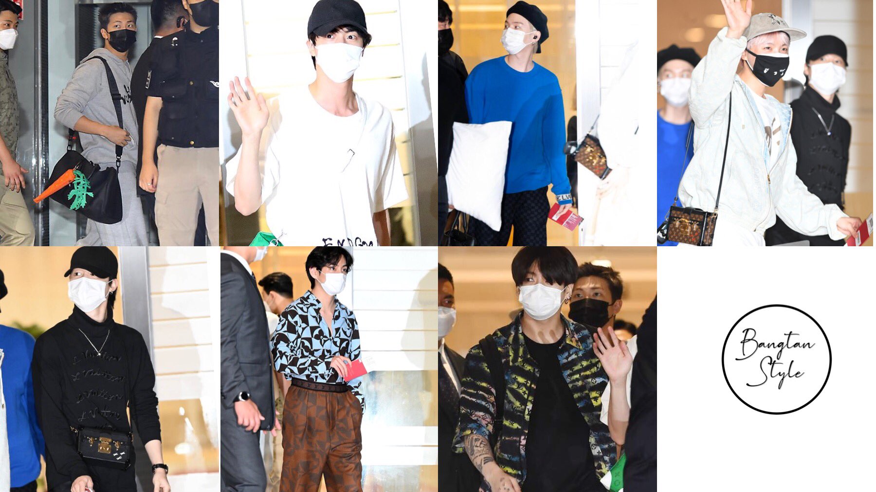 Bangtan Style⁷ (slow) on X: BTS at Incheon Airport 220419