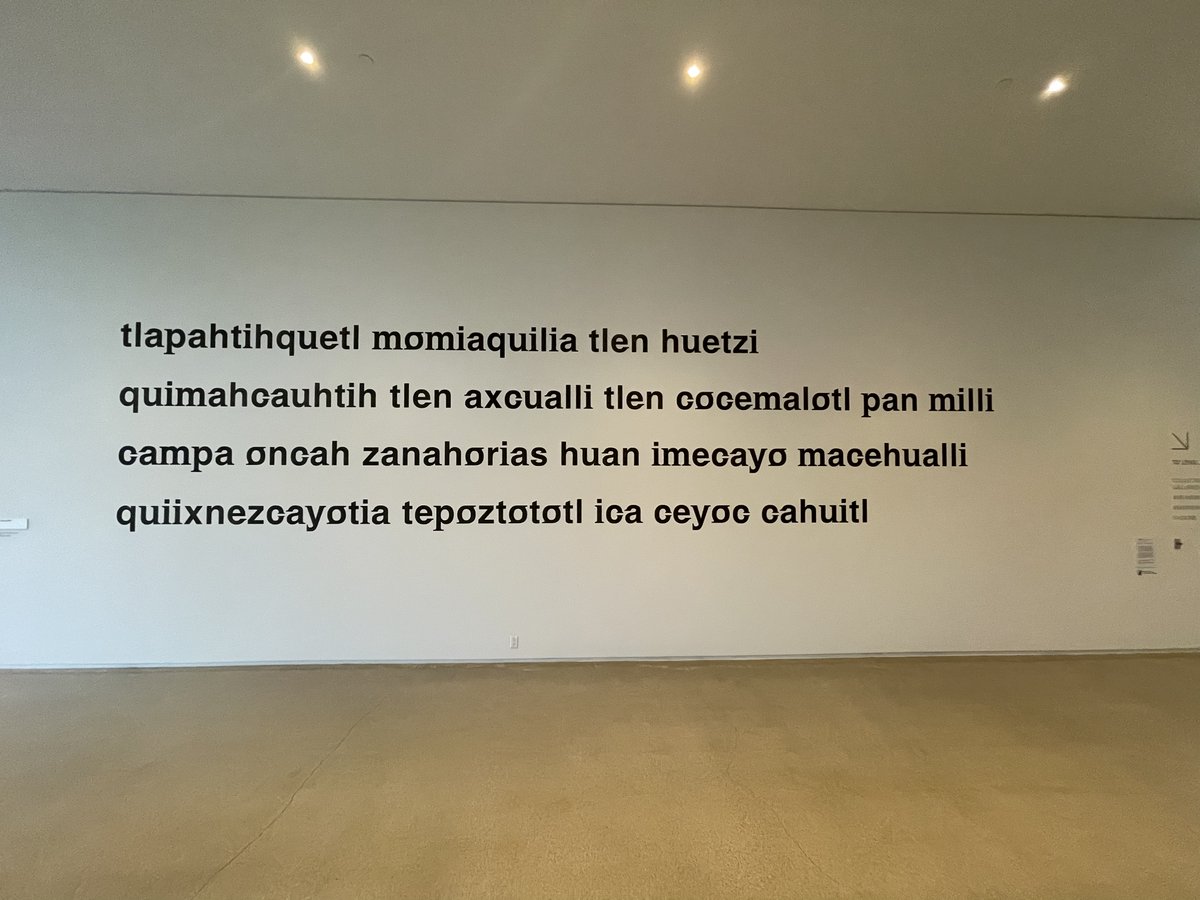 Curated by Dr. #GeraldMcMaster and #RoseBouthillier, #Postcommodity, #TimeHoldsAllTheAnswers.  #Postcommodity presents Dreams, Blessings and Memories, 2021. Náhautl translation by Delfina De La Cruz and Ofelia Cruz Morales. Crushed charcoal on wall.