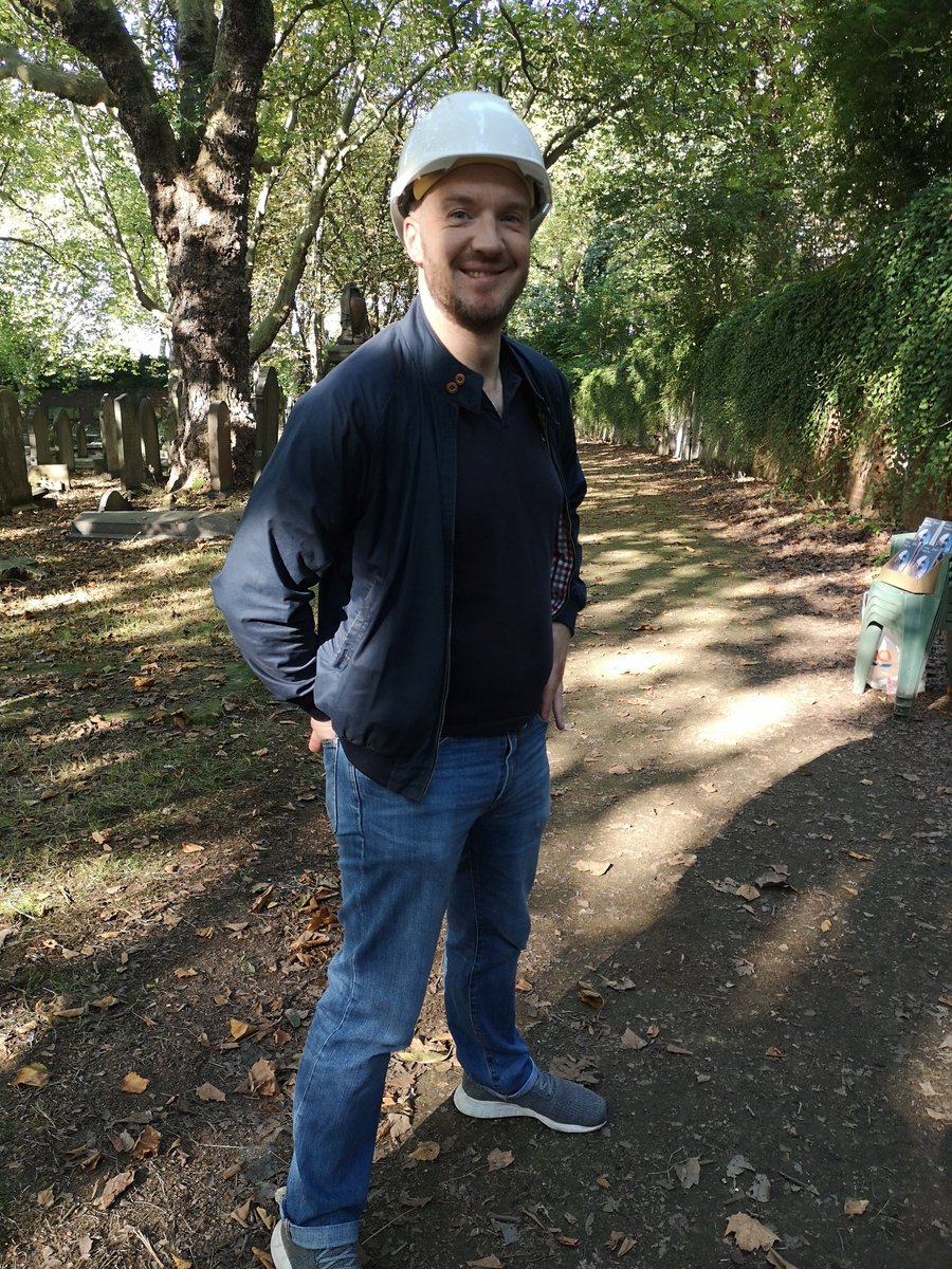 gumkenth's tweet photo. All ready for our @JQCemeteries tour as part of @BHeritageWeek with @Cem_Res @rob_lewis_esq #catacombes #Keyhillcemetery https://t.co/3NYyMYiXqT