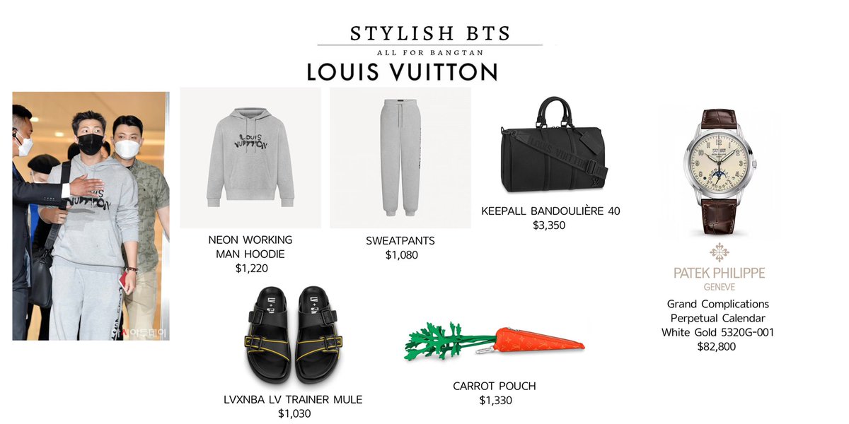 Bangtan Style⁷ (slow) on X: Twitter Post 210918 Jimin wears LOUIS VUITTON  and PATEK PHILIPPE. #JIMIN #BTS @BTS_twt  / X