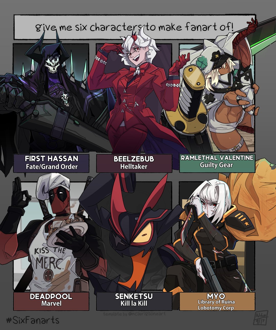 Niko On Twitter Sixfanarts Fgo Helltaker Guiltygear Marvel Killlakill Library Of Ruina Https T Co 8im24saplg Twitter