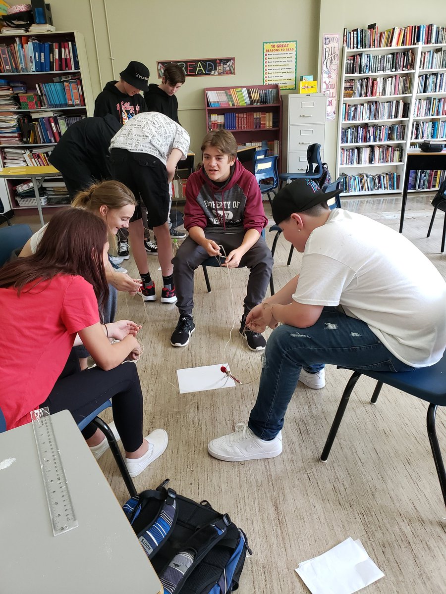 MsD969852877's tweet photo. Team building activities to start the year out right, collaborative learning and building relationships. Groups had to write messages controlling their markers with strings. @sjboscoschool @RelatFirstNL @NLESDCA https://t.co/DIrfwq4vyQ