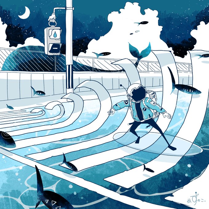 「aqua theme signature」 illustration images(Latest)