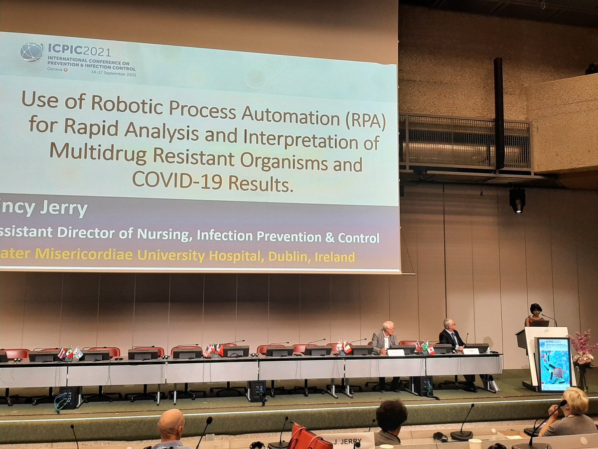 <a href="/kevinjkel/">Kevin Kelly</a> @eHealthIreland Thanks Kevin, Mark and <a href="/hserpacoe/">HSE RPA Centre of Excellence</a> <a href="/UiPath/">UiPath</a> for supporting  RPA <a href="/MaterNursing/">Mater Nursing Team</a> <a href="/MaterDublin/">Mater Hospital</a> <a href="/MaterQuality/">Mater Champions for Quality #MCQ 🏆 📈 ❤️</a> . Yesterday I presented RPA to the world of Infection Prevention and Control Specialists and won Innovation Academy Award at ICPIC in Geneva.