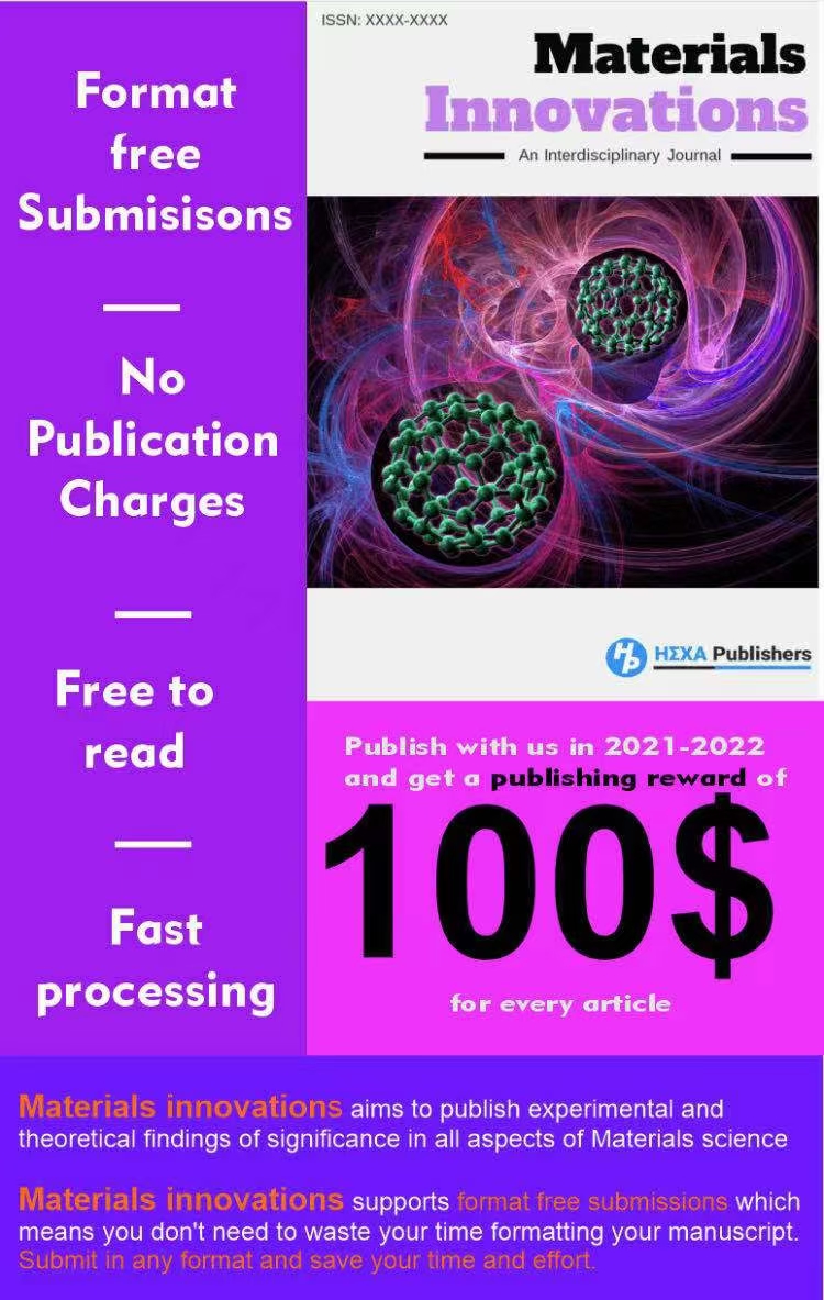 Materials Innovations is an interdisciplinary journal devoted to significant experimental and theoretical findings on the synthesis, structure, characterization, processing and applications of materials.Together we would work towards making the journal a truly influential.