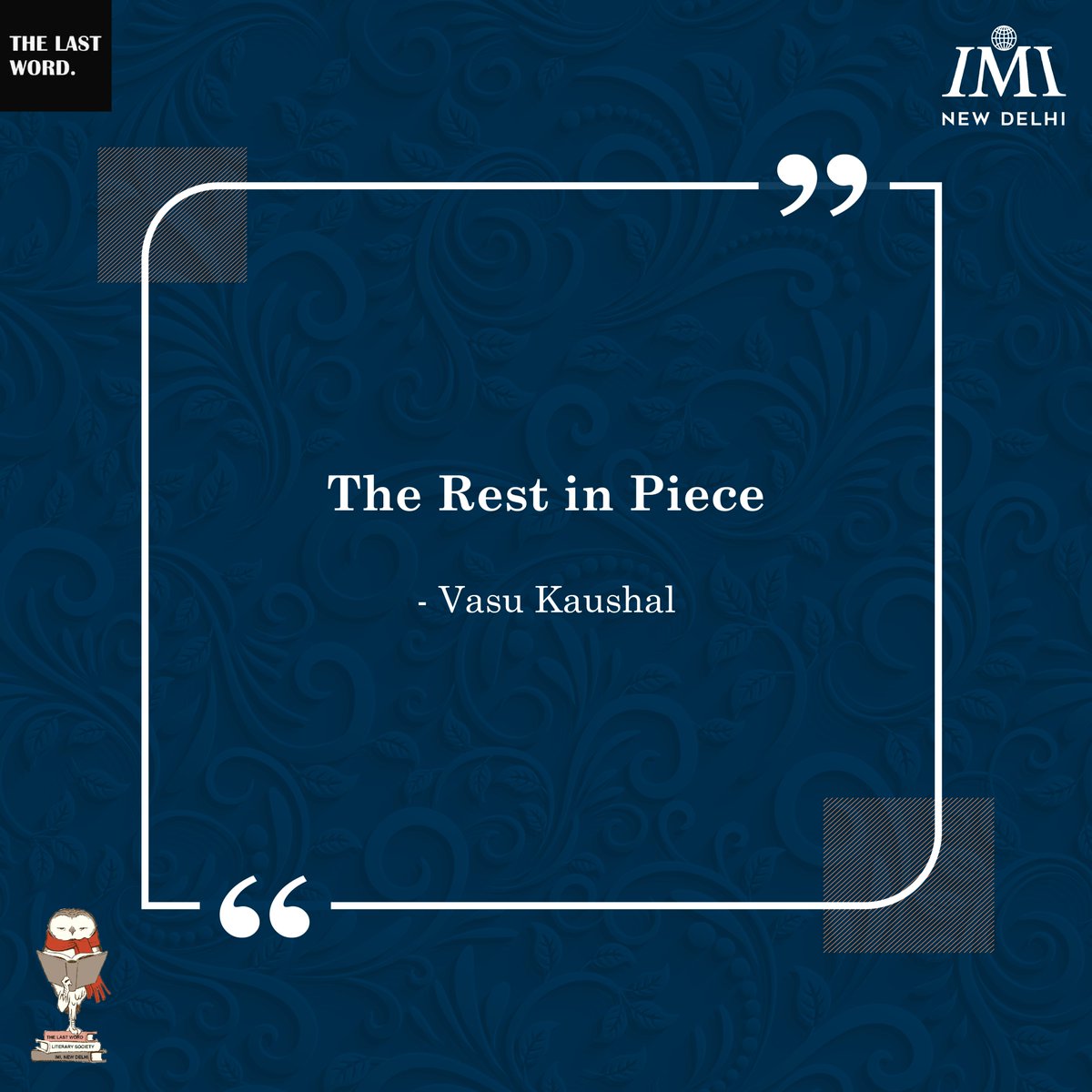 TheLastWordIMI's tweet photo. In this edition of the Mighty Scribes, Vasu Kaushal thoughtfully expresses the journey of the endless fight that we all might be in.
#MightyScribes #Fortnight #SunDownOwnOut #Poems #Creativity #Scribbles #Literature #Poem #PoemsOfInstagram #PoemOfTheDay https://t.co/6GmCzBRy4Q