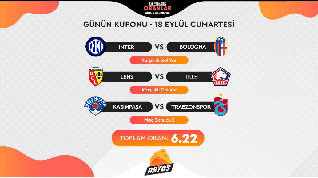18.09.2021 Cumartesi, Gününün En Yüksek Oranlı Kuponu 💣 bit.ly/Artosinstagram 💣 #gününkuponu #bankokupon #iddaakuponu #iddaa #süperlig #beinspor #bahis #canlıbahis #onlinebahis #casino #slot #canlıcasino #slotcasino #sweetbonanza #gatesofolympus #türkiye #galatasaray #uefa