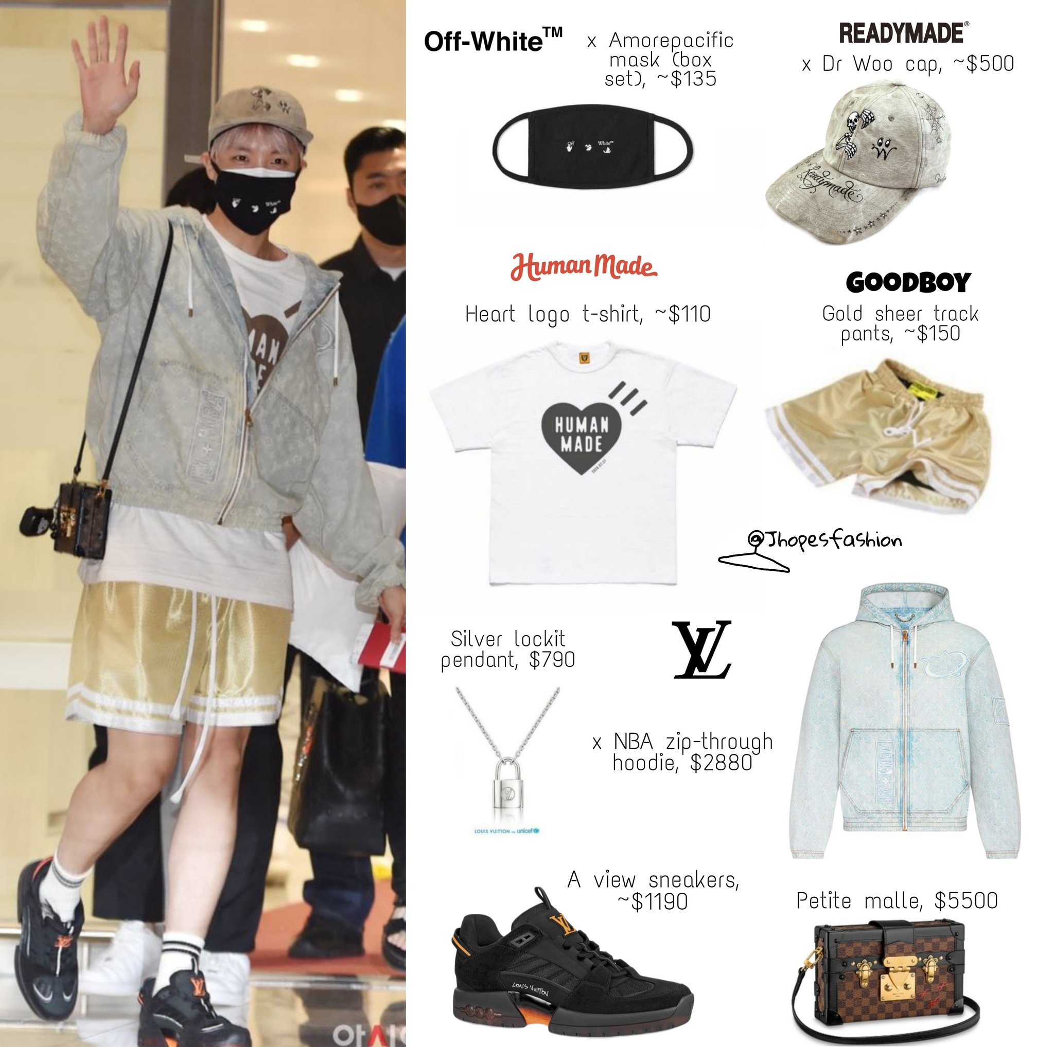 X \ j-hope's closet (rest) على X: Hoseok's Off-White mask