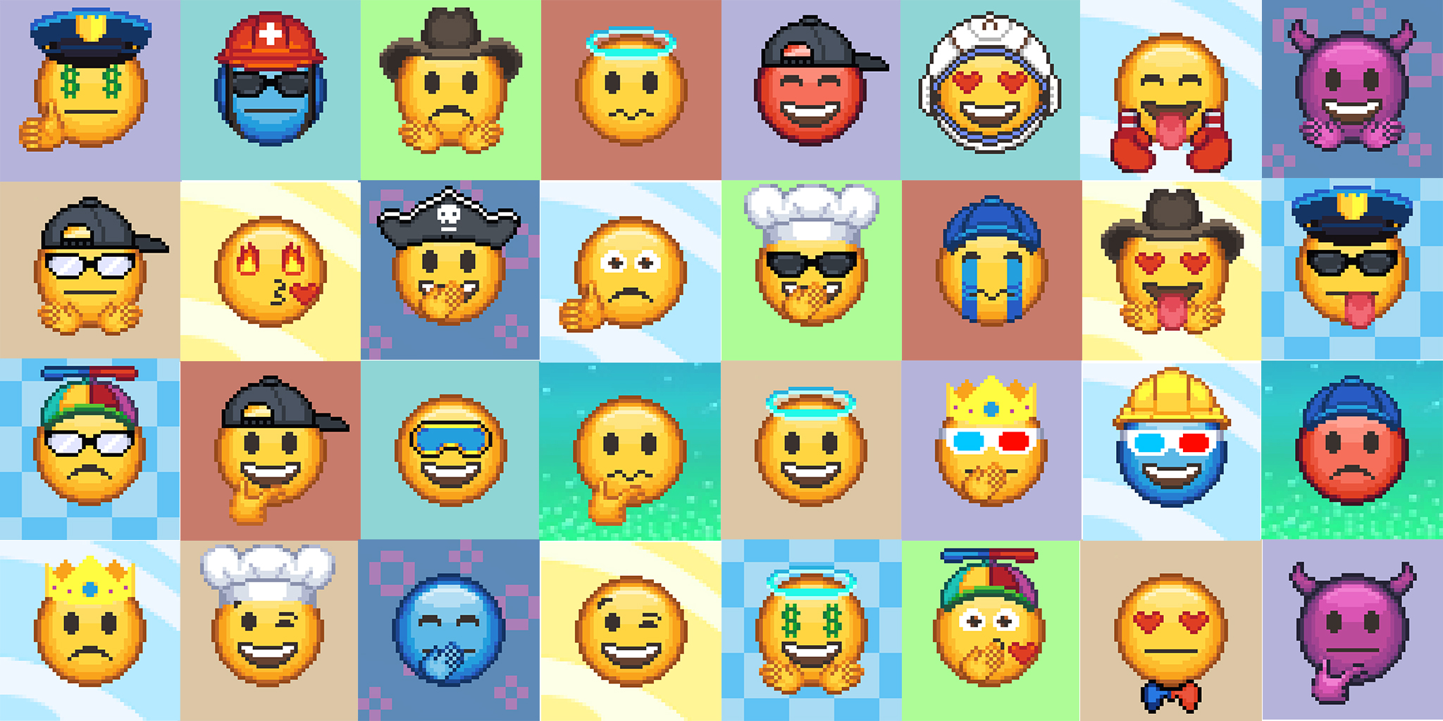 пиксельное эмодзи клоуна. рисование по клеточкам смайлики. рисунки по клеткам смайлики. смайл из пикселей. Pixel emoji.