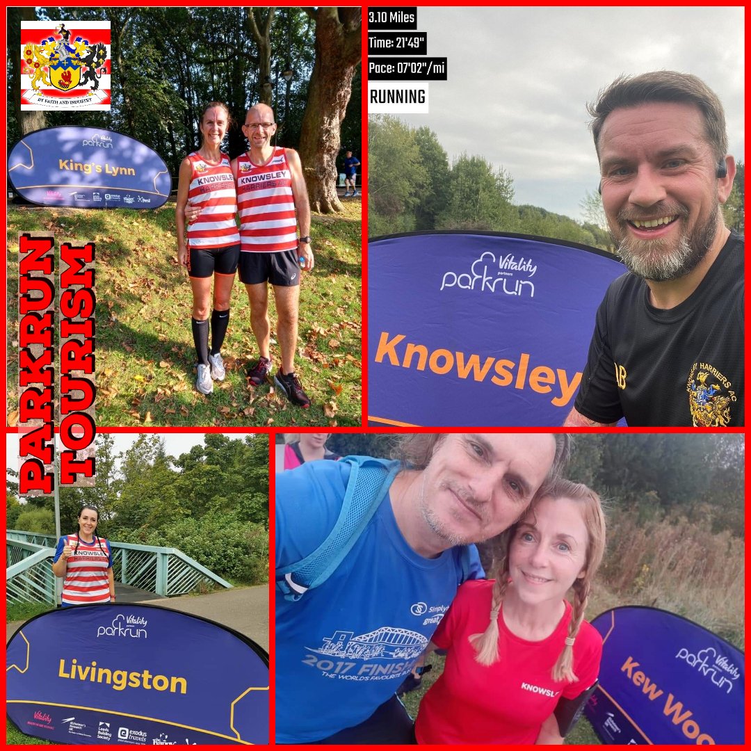 Members enjoying some #parkruntourism today @ Livingston, Kings Lynn, Kew Gardens and Knowsley parkruns, brilliant to see! We've also had Hoops running at Princes Park Croxteth Park Greenock Widnes and Millom! Get about don't we? 🙂🇦🇹
#knowsleyharriers #thisiswhatwedo #betheteam