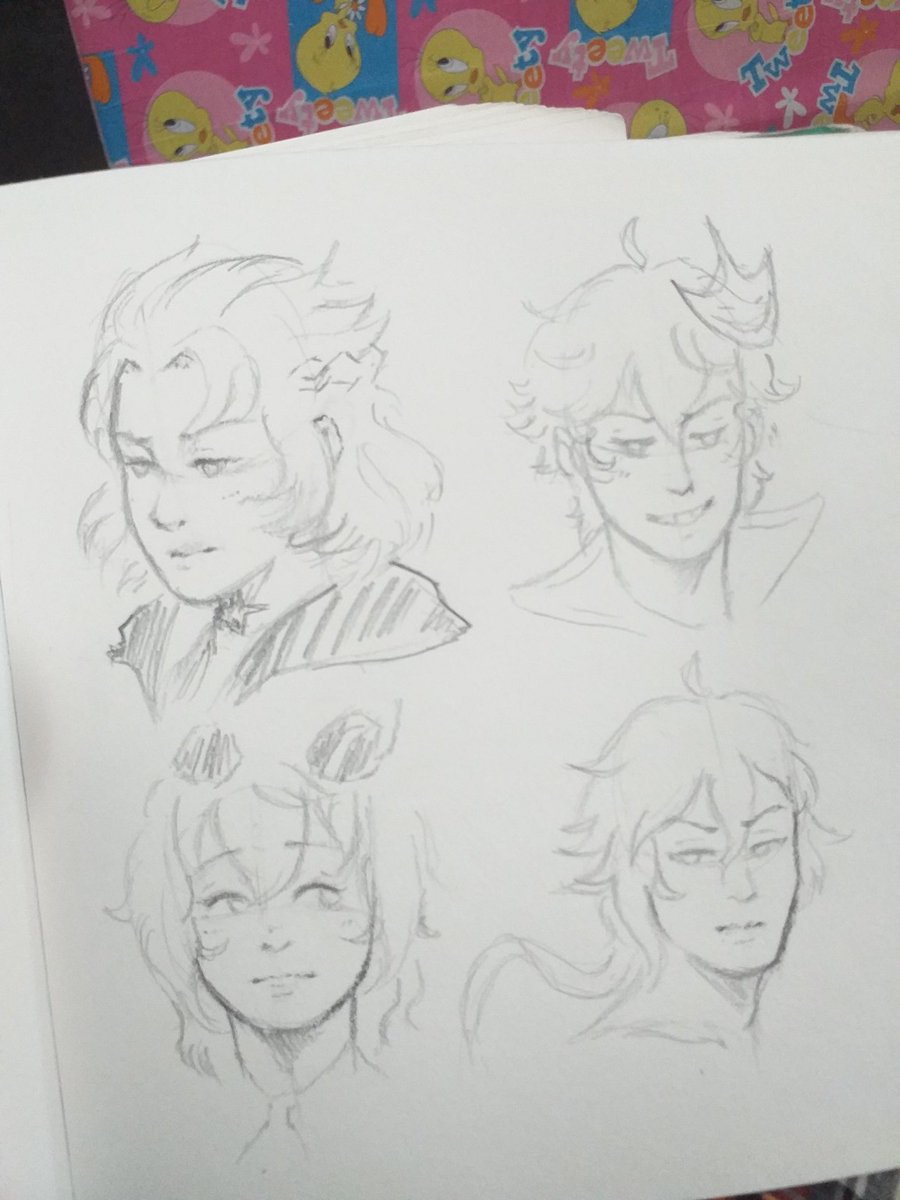 Excuse the horrible cam quality i am simply Too Lazy to fix it but hey have some trad sketches

[ #artph  #albedo #ganyu #childe #zhongli #GenshinImpact #原神 ] 