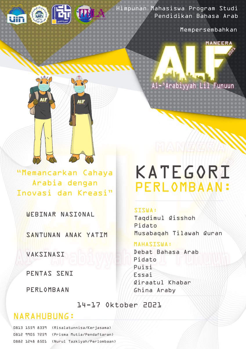 Wih udah ketauan nih lomba-lombanya. Ayo persiapkan diri kalian ya! 🤩🤩🤩
#ALFPBAUINJKT
#goestoALF
#ALFMANEERA2021
