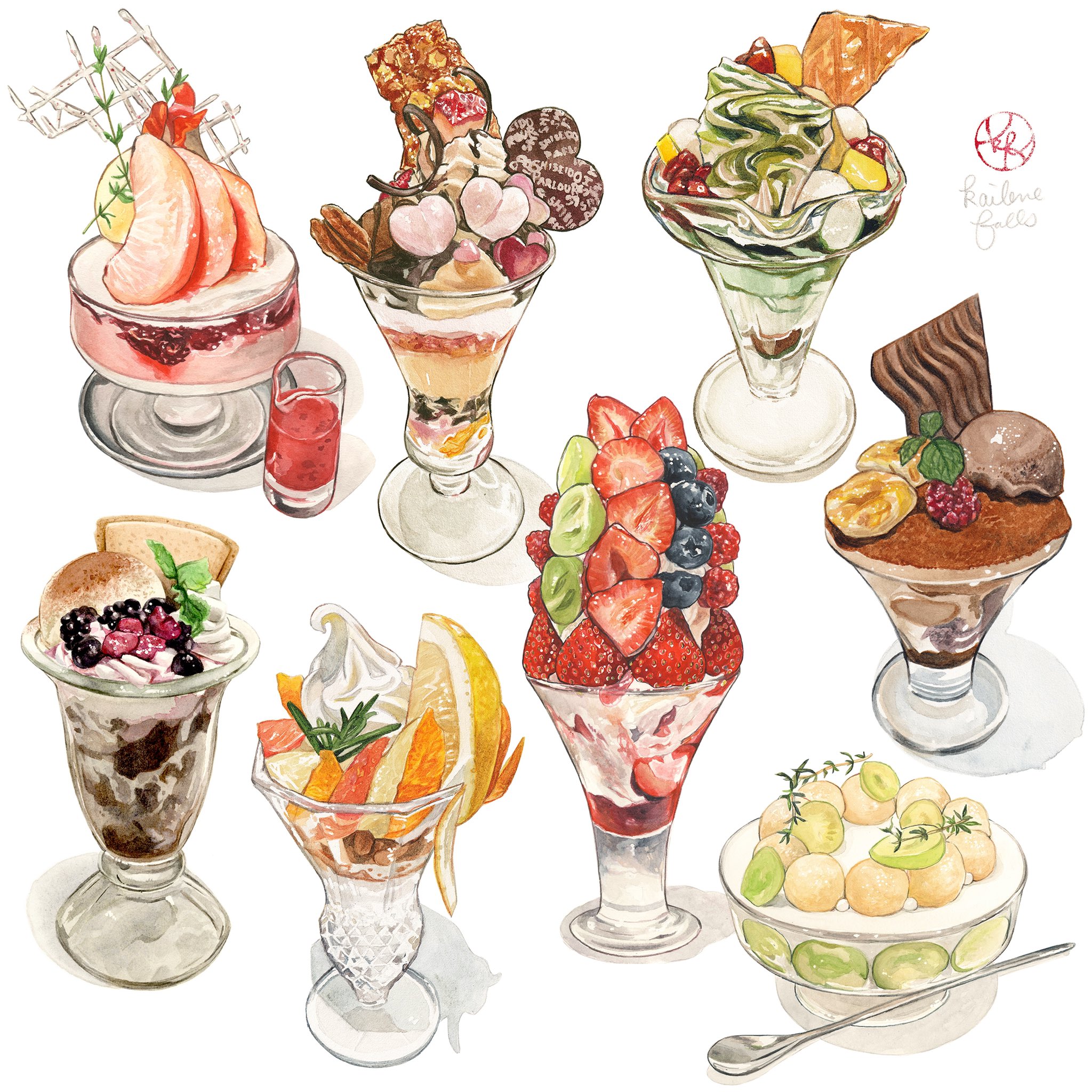 Twitter 上的 ケイリーン ようやくパフェイラストのコレクションができました I Finally Finished My Collection Of Japanese Parfait Illustrations Foodillustration Watercolor イラスト 水彩 T Co Swxr7kphm7 Twitter